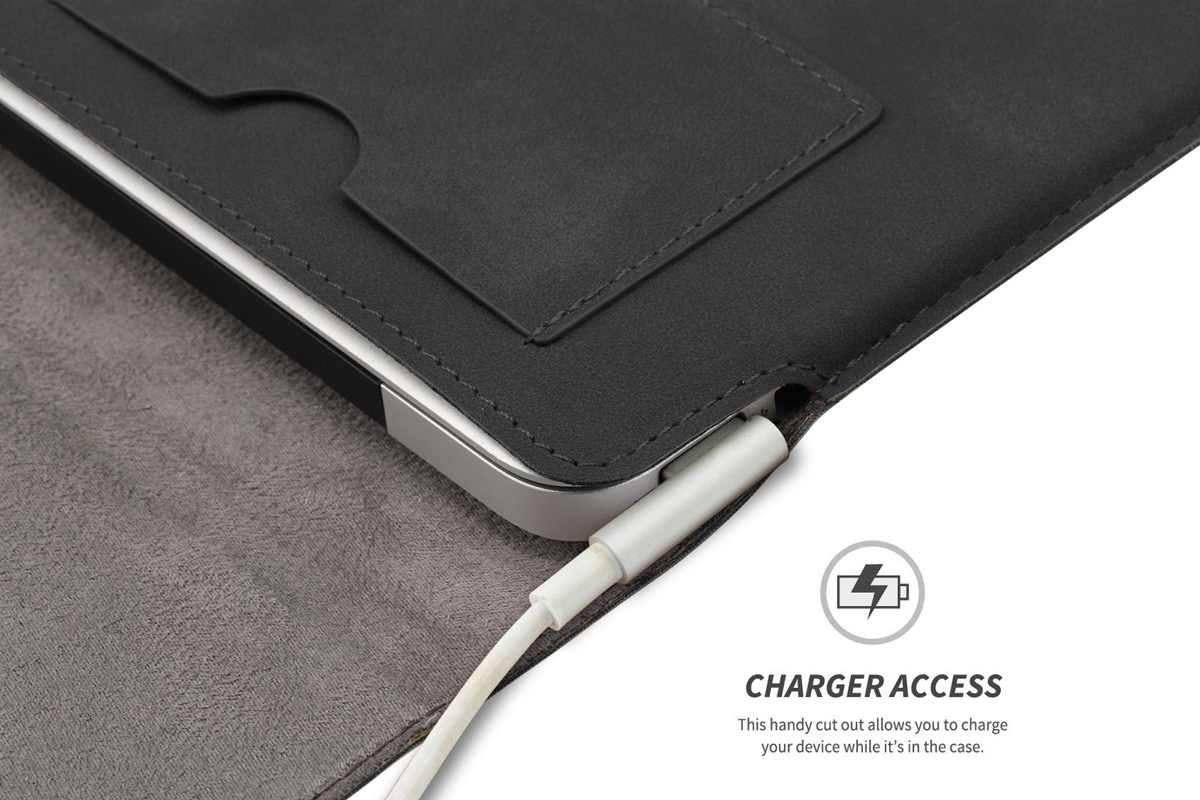 Slim Apple Laptop Computer Tablet Case, PU Leather Cover Carrying Bag with Magnetic Closure and Card Holder for MacBook